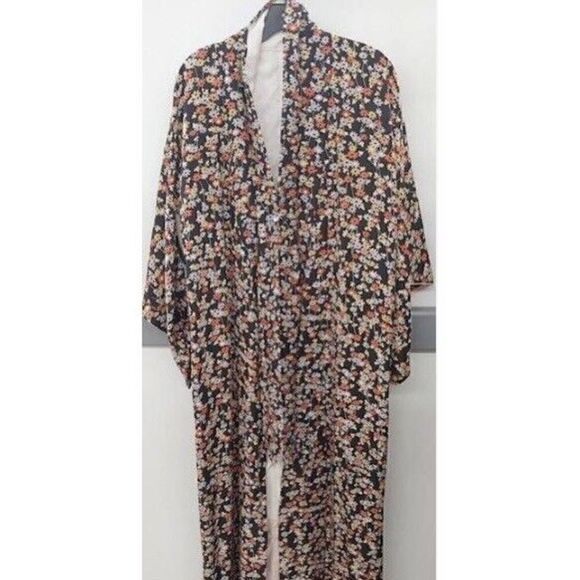 Japanese Women's Traditional YUKATA KIMONO JAPAN Blue Floral - Picture 1 of 5